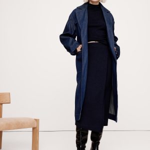 Merino Wrap Midi Skirt