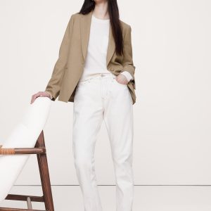 Relaxed-Slim Lightweight Wool Flannel Blazer