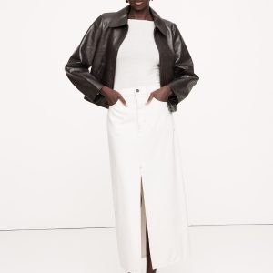 Crocodile-Embossed Leather Jacket