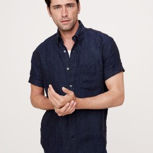 Standard-Fit Linen Short-Sleeve Shirt