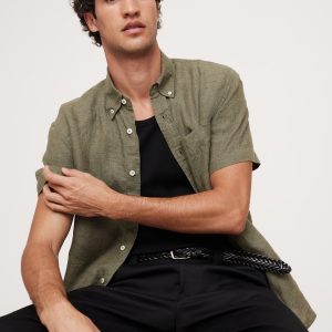 Standard-Fit Linen Short-Sleeve Shirt