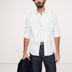 Standard-Fit Washed Cotton Poplin Shirt