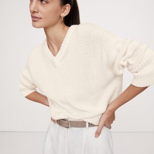 Cotton V-Neck Sweater
