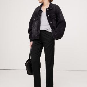 High-Rise Slim Italian Wool Ankle Pant