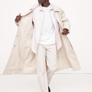 Straight Linen-Cotton Traveler Pant