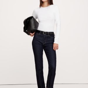 Ribbed Long-Sleeve Crew-Neck T-Shirt