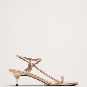 Terzo Leather Kitten-Heel Sandal