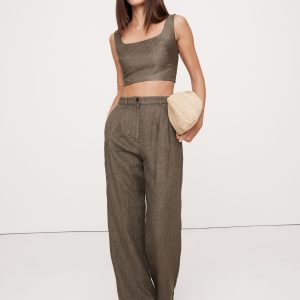 Soho High-Rise Wide-Leg Linen Pant