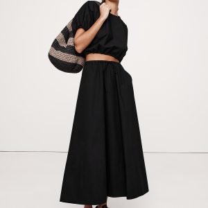 Cotton Poplin Maxi Skirt