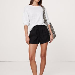 Linen Long-Sleeve Dolman T-Shirt