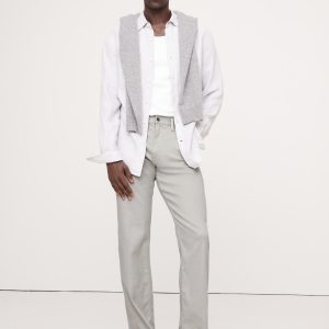 Straight Linen-Cotton Traveler Pant