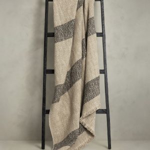 Rustic Linen Stripe Throw