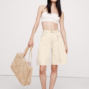 High-Rise Denim Bermuda Short