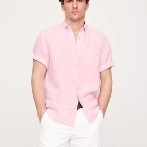 Standard-Fit Linen Short-Sleeve Shirt
