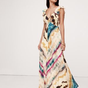 Matte Silk Open-Back Maxi Dress