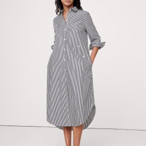 Cotton Poplin Asymmetrical Shirt Dress