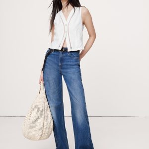 Lace-Trim Linen Vest