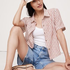 Boxy Linen Short-Sleeve Shirt