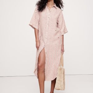 Linen Asymmetrical Shirt Dress