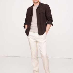 Italian Linen-Cotton Pull-On Pant