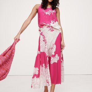 Matte Silk Midi Skirt