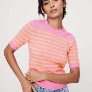 Lightweight Cashmere Short-Sleeve Sweater