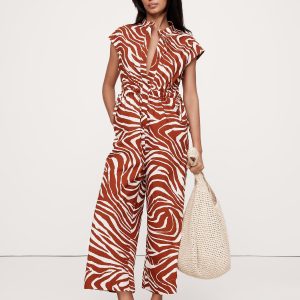 Cotton Poplin Wide-Leg Cropped Jumpsuit