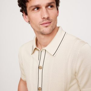 Ribbed-Stripe Cotton Resort Shirt