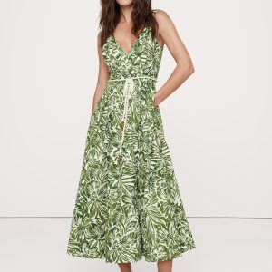 Cotton Poplin Wrap Maxi Dress