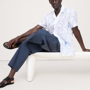 Standard-Fit Embroidered Linen Resort Shirt