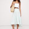 Cotton Poplin Drop-Waist Tiered Skirt
