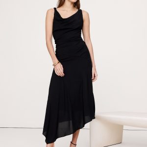 Crepe Twist-Shoulder Dress