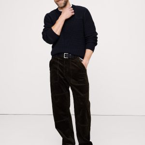 Cotton-Merino Waffle Patch Sweater