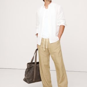 Linen-Cotton Pull-On Pant