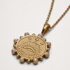 Wanderlust Wildflowers Petite Pendant Coin with Chain by Jane Win
