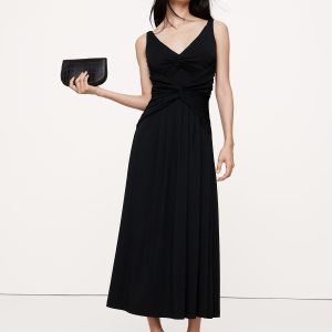 Double-Twist Jersey Midi Dress