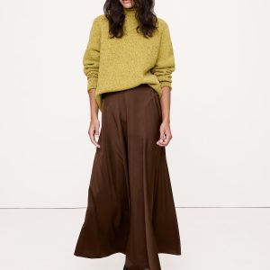 Stretch-Satin Maxi Skirt