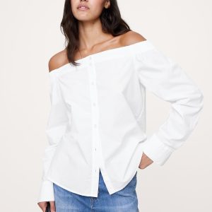 Cotton Poplin Off-the-Shoulder Top