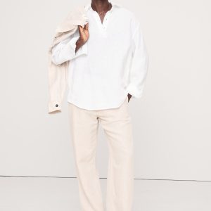 Relaxed-Fit Linen Popover Shirt