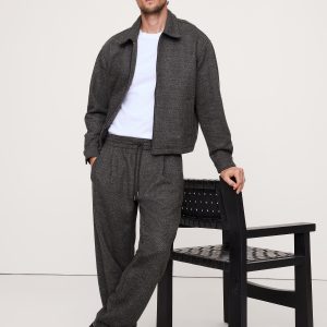 Relaxed Herringbone Pull-On Pant