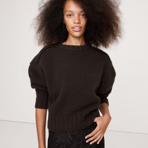 Merino-Cashmere Ribbed-Panel Sweater