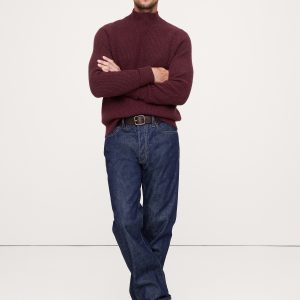 Italian Merino-Blend Mock-Neck Sweater