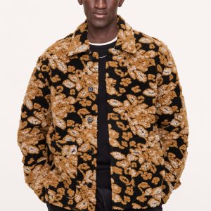 Floral Jacquard Chore Coat