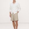 9.5" Linen-Cotton Pull-On Bermuda Short