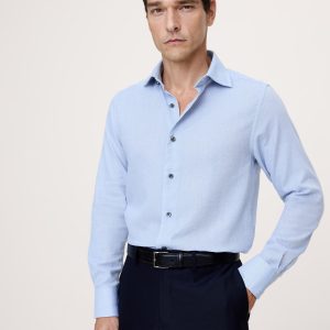 Slim-Fit Cotton-Cashmere Dress Shirt