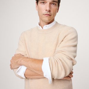 Italian Merino-Cashmere Waffle-Knit Sweater