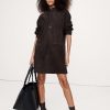 Suede Popover Shift Dress