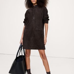 Suede Popover Shift Dress