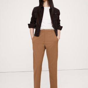 High-Rise Slim Italian Wool Ankle Pant