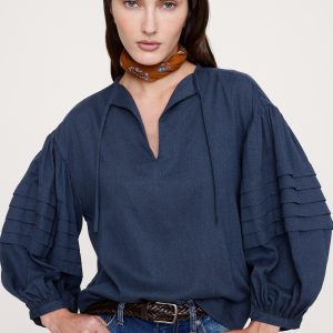 Flannel Peasant Blouse
